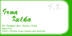 irma kulka business card